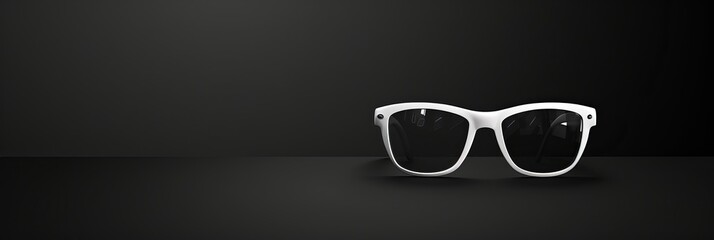 Wall Mural - White eyeglasses (sunglasses) against a dark background