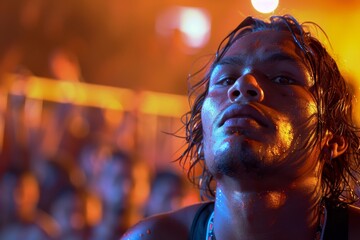 Poster - A dynamic image capturing the energy of a live concert with a focus on the audience in motion blurred by the camera