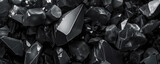 Fototapeta Sawanna - Black crystals, closeup macro detail - abstract crystalline background. Generative AI