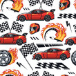 Motor sport pattern seamless colorful