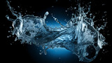 Fototapeta Miasto - Water splash on dark blue background