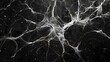 Neural Network: Human Brain Neurons on Black Background Generative AI