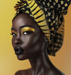 portrait of a black woman with yellow details