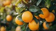 Vibrant Oranges Hanging from Citrus Tree Generative AI