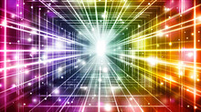 Vibrant Light Tunnel Effect With Multicolored Grid Pattern