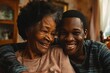 portrait of an African American grandmother and grandson embracing each other, family love