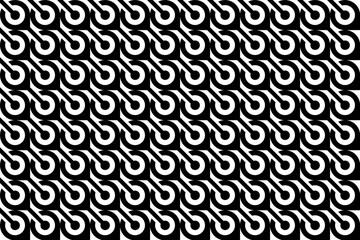 Poster - Abstract seamless repeating pattern. Black and white seamless geometric textile pattern. Abstract mosaic tile wallpaper decor.