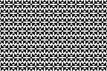 Poster - Abstract seamless repeating pattern. Black and white seamless geometric textile pattern. Abstract mosaic tile wallpaper decor.