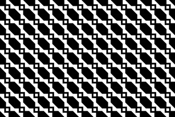 Poster - Abstract seamless repeating pattern. Black and white seamless geometric textile pattern. Abstract mosaic tile wallpaper decor.