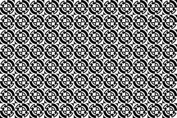Poster - Abstract seamless repeating pattern. Black and white seamless geometric textile pattern. Abstract mosaic tile wallpaper decor.