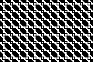 Poster - Abstract seamless repeating pattern. Black and white seamless geometric textile pattern. Abstract mosaic tile wallpaper decor.