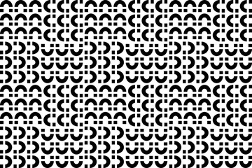 Poster - Abstract seamless repeating pattern. Black and white seamless geometric textile pattern. Abstract mosaic tile wallpaper decor.