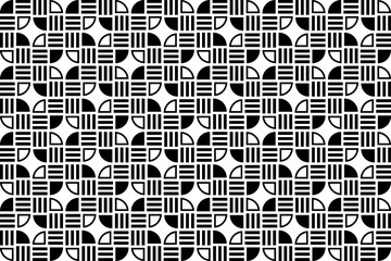Poster - Abstract seamless repeating pattern. Black and white seamless geometric textile pattern. Abstract mosaic tile wallpaper decor.