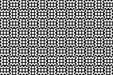Poster - Abstract seamless repeating pattern. Black and white seamless geometric textile pattern. Abstract mosaic tile wallpaper decor.