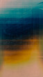 Gradient screen. Color glitch. Yellow blue scratch dust distressed technical overlay messy blotch digital noise graphic artifact abstract background.