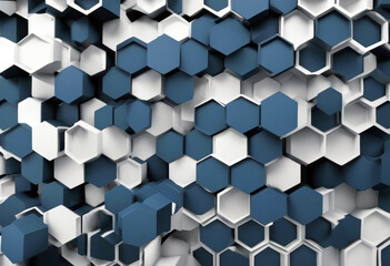 Wall Mural - 'backdrop rendering 3d illustration placeholder texture background navy blue dark hexagonal three-dimensional abstract art business mobile phone concept connection datum decoration design'