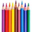 Colored pencils on transparent background, png	
