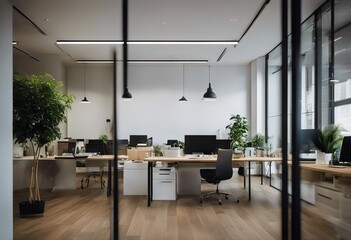 Wall Mural - interior blank wall coworking office Modern