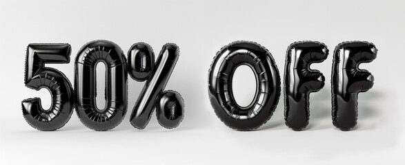 Poster - photo with inflatable black letters and numbers 