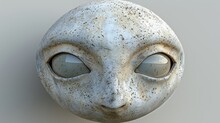   A Tight Shot Of An Alien Statuary, Revealing Two Expansive Eyes And A Soiled Nostril