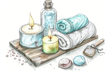 Aufkleber - Spa essentials still life