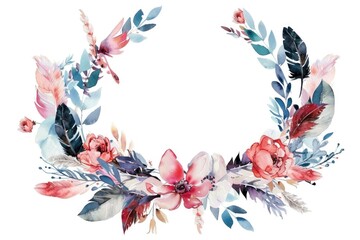 Poster - Watercolor Floral Wreath