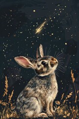 Poster - Rabbit Sitting in Grass