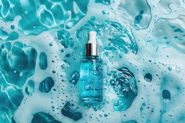 Poster - Water bottle on blue surface