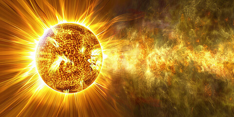 Wall Mural - a yellow sun is surrounded by a yellow cloud