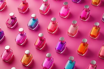 Poster - Colorful Bottles on Pink Surface