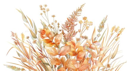 Poster - Flower Bouquet on White Background