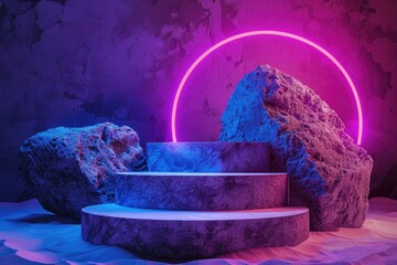 Poster - Neon Light Steps