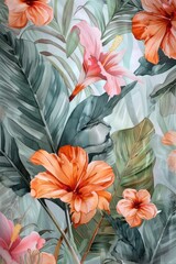 Poster - Flowers Painting on Wall