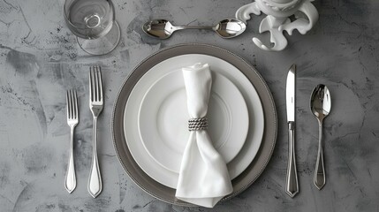 Aufkleber - Table setting with plate and silverware