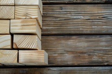 Poster - Wooden Blocks on Table