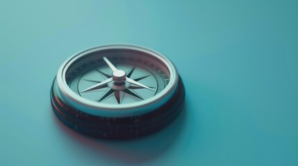 Poster - Close Up Compass on Blue Surface