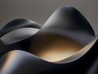 Poster - Smooth, curved shapes with a gradient of dark colors.