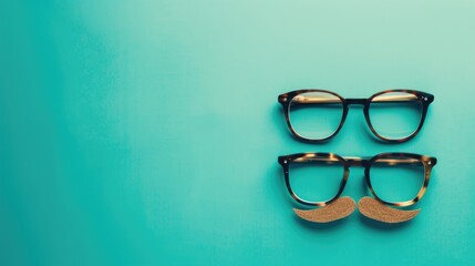 Aufkleber - Glasses on Blue Surface