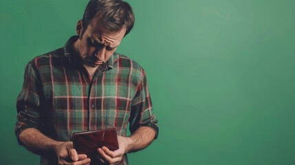 Poster - Man Checking Cell Phone