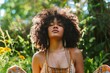 African-American female practicing holistic plant-based self-care for wellness and immunity relief