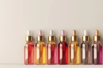 Poster - Colorful Glass Bottles with Gold Caps