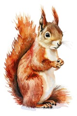 Sticker - Squirrel Sitting Watercolor Painting