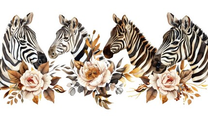 Poster - Group of Zebras Standing Together