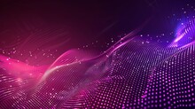 Abstract Pink And Purple Digital Wave Pattern. Futuristic Background With Light Effects.