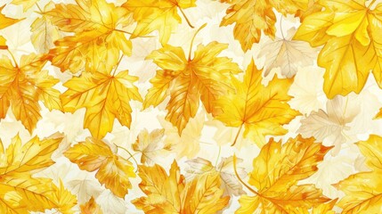 Poster - Yellow and White Leaves on White Background