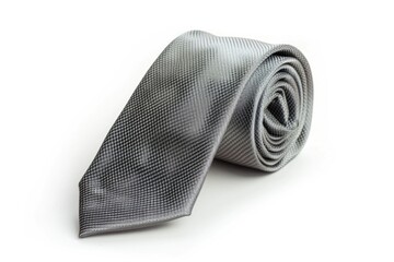 Gray Neck Tie on White Background