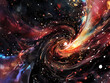 Vision d'une galaxie : illustration d'un concept d'astronomie, peinture abstraite sur le thème de l'espace, de l'univers et des corps astraux
