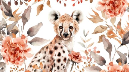 Poster - Cheetah in Field of Flowers