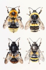 Poster - Four bees sitting together