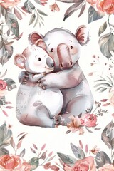 Sticker - Two Bears Hugging Painting